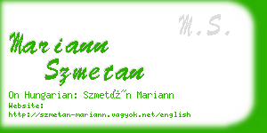 mariann szmetan business card